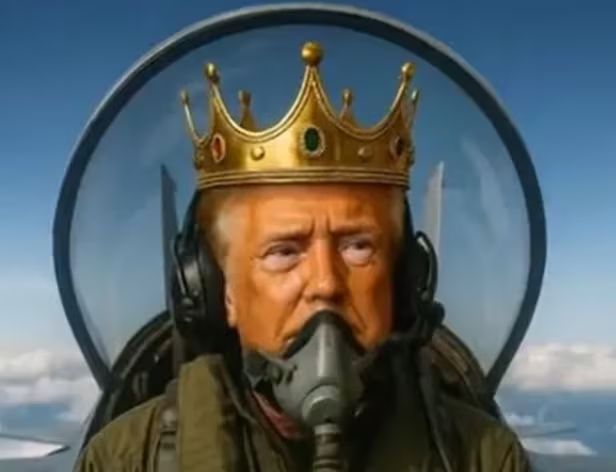 노 킹스 시위를 조롱한 영상의 일부. [사진 출처 = X]