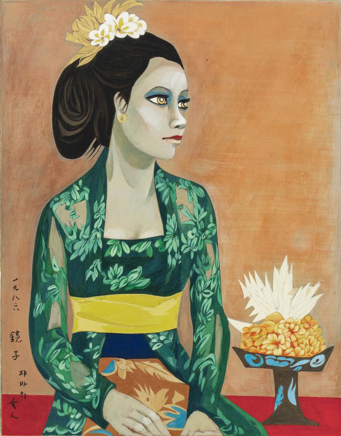 천경자 ‘쟈바의 연인’, 1986년작, 41x31.5cm.