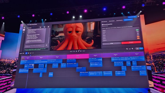 어도비의  ‘프로젝트 사운드 스테이지’ 시연 모습. <사진=고민서 기자>