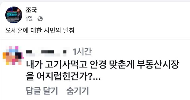 [조국 페이스북 갈무리]