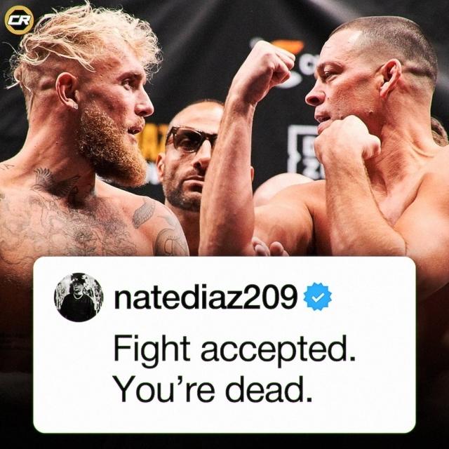 한때 UFC의 악동으로 유명했던 네이트 디아즈가 ‘유튜버 복서’ 제이크 폴의 2차전 제의를 수락했다. 디아즈는 최근 자신의 SNS를 통해 “붙어보자, 넌 죽었어”라는 문구와 함께 폴과의 재대결을 예고했다. 사진=챔피언십 라운드 SNS