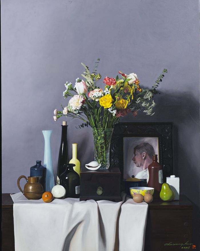 구자승의 ‘꽃이 있는 정물’, 2025 Oil on canvas 116x90.9cm