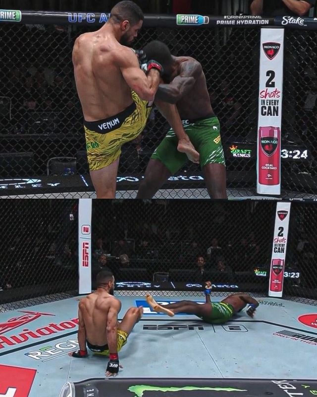 가브리엘 봉핌은 9일(한국시간) 미국 네바다주 라스베거스 UFC 에이펙스에서 열린 랜디 브라운과의 UFC 파이트 나이트 메인 이벤트에서 2라운드 니킥 TKO 승리했다. 사진=홈 오브 파이트 SNS