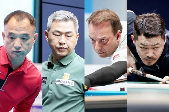 올시즌 7차전 하이원리조트PBA챔피언십 우승향방이 (왼쪽부터) 이승진-마민껌, 산체스-이상용 4강 대결로 압축됐다. (사진=PBA)