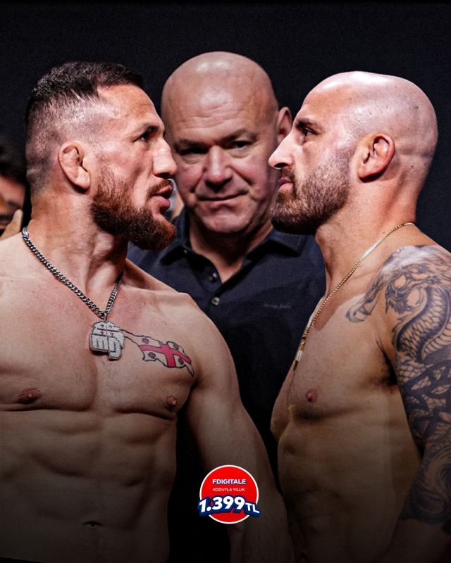 UFC 밴텀급을 제패한 메랍 드발리쉬빌리, 그는 알렉산더 볼카노프스키가 있는 페더급 월장에 대한 가능성을 드러냈다. 사진=X