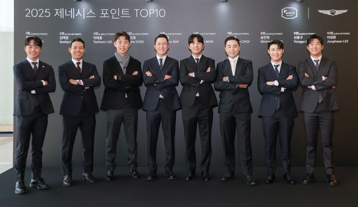 2025 KPGA 투어 제네시스 포인트 TOP10 단체사진.