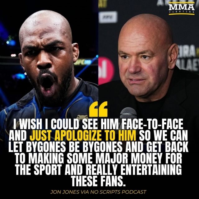 존스는 팟캐스트 ‘No Scripts’에서 “나의 지금 목표는 백악관 대회에 출전하는 것이다. 지금은 화이트에게 시간을 주고 있다. 그는 나의 인생을 바꿔준 사람이다. 나의 자녀들의 삶도 바꿨다. 그에게 영원히 감사할 수밖에 없다”고 이야기했다. 사진=MMA 파이팅 SNS