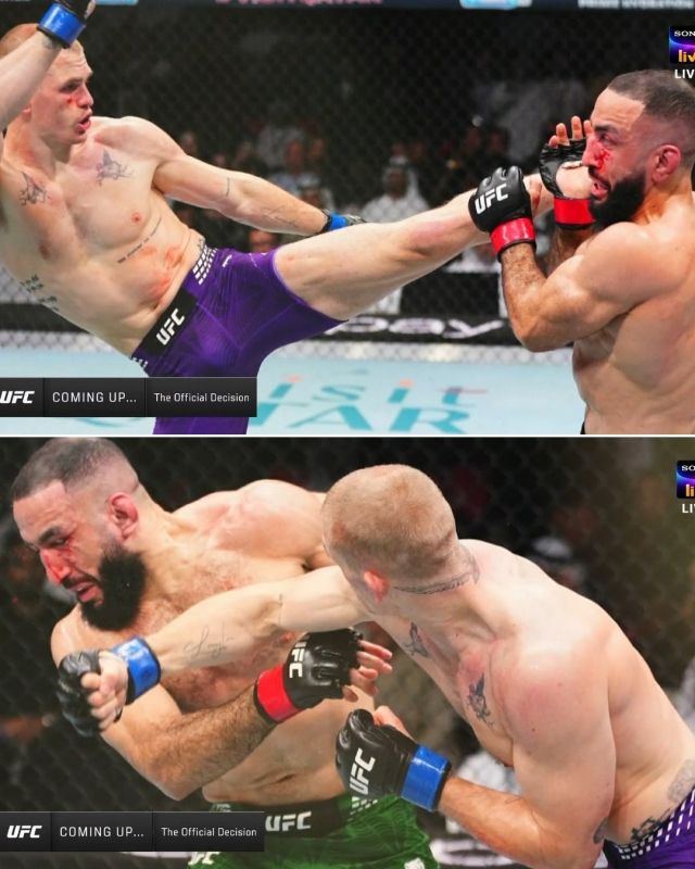 이안 개리가 천하의 벨랄 무하마드가 시도한 7번의 테이크 다운을 다 막아내며 승리했다. 사진=스포츠키다 SNS