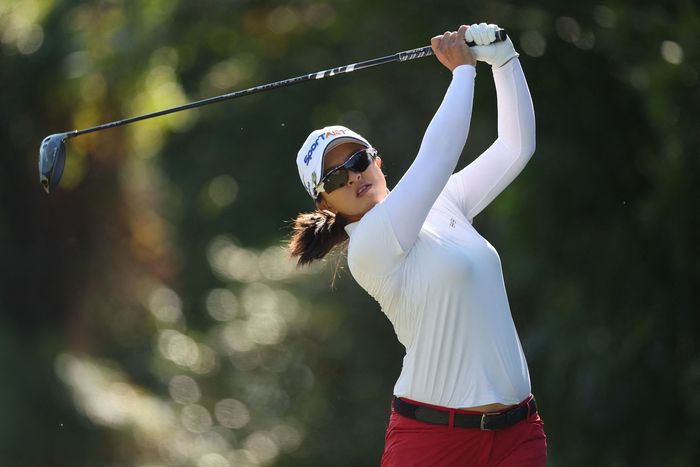 김세영이 24일 열린 CME 그룹 투어 챔피언십 최종 4라운드 11번홀에서 티샷한 공을 바라보고 있다. AFP연합뉴스