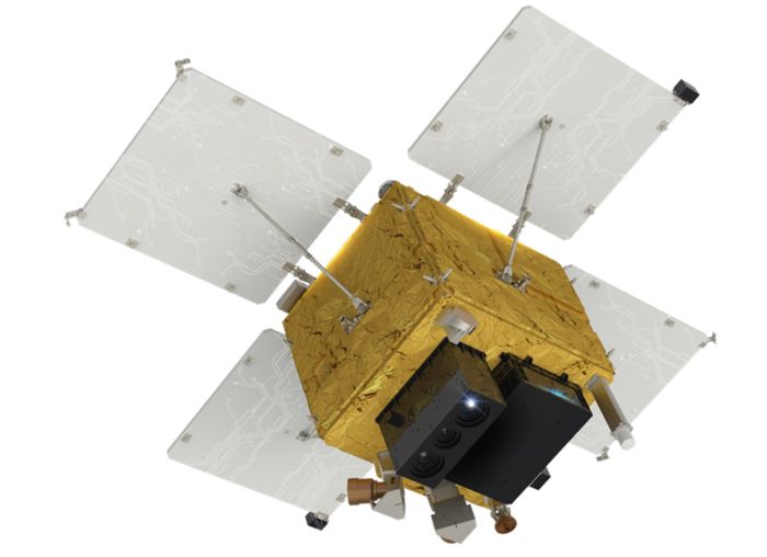 27일 한국형발사체 누리호에 실려 우주에 오른 주탑재위성 차세대중형위성 3호. 발사 42분 만에 초기 교신에 성공하며 낭보를 전했다. [한국항공우주산업]