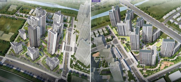 (왼쪽부터) 남양주왕숙지구 A-24, B-17블록 조감도 [LH]