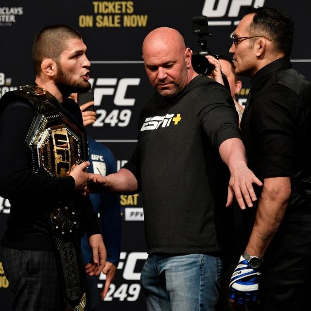 하빕과 퍼거슨, 라이트급의 진정한 라이벌리는 결국 경기로 이어지지 못했다. 사진=X