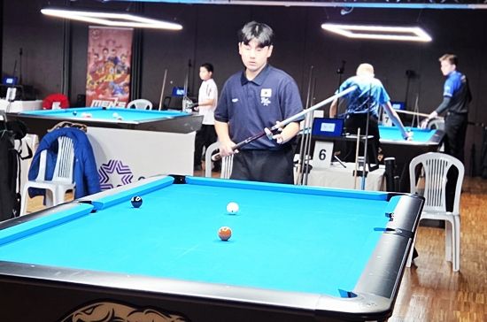 남자U19에 출전한 김성연은 2패로 아쉽게 대회를 마감했다. (사진=정영화 당구대표팀 감독)
