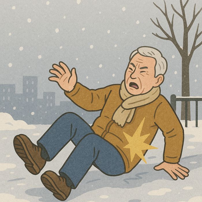 빙판길 골절, 노인 낙상 등을 키워드로 생성AI가 그린 그림. [챗GPT]