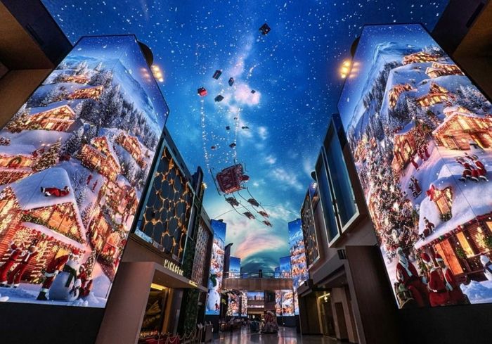 인스파이어 오로라에서 선보이는 미디어 아트 콘텐츠 ‘산타 빌리지’ 모습. [인스파이어]