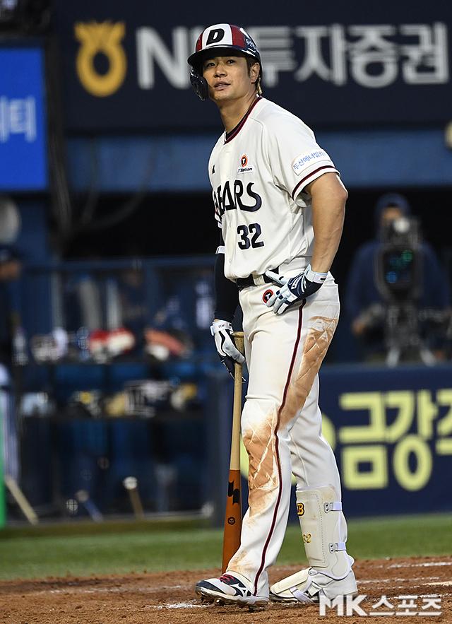 최근 다소 아쉬운 모습을 보였던 김재환. 사진=천정환 기자