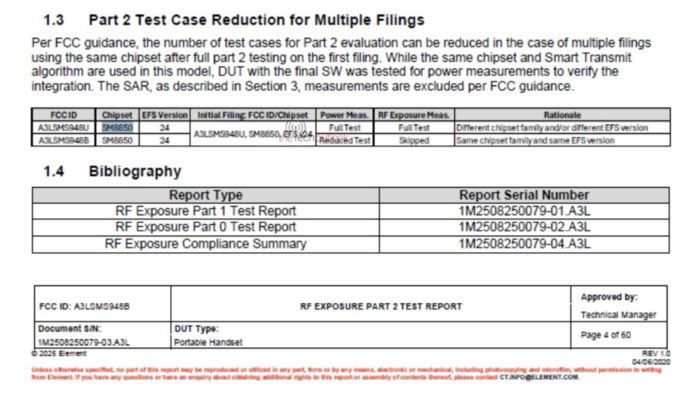 갤럭시 S26 울트라의 FCC 인증 문서.[더테크아웃룩]