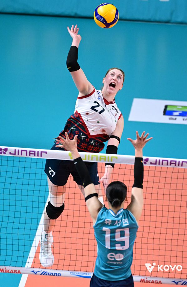 카리는 리그 정상급은 아니지만, 현대건설의 주득점원으로 역할을 해주고 있다. 사진 제공= KOVO