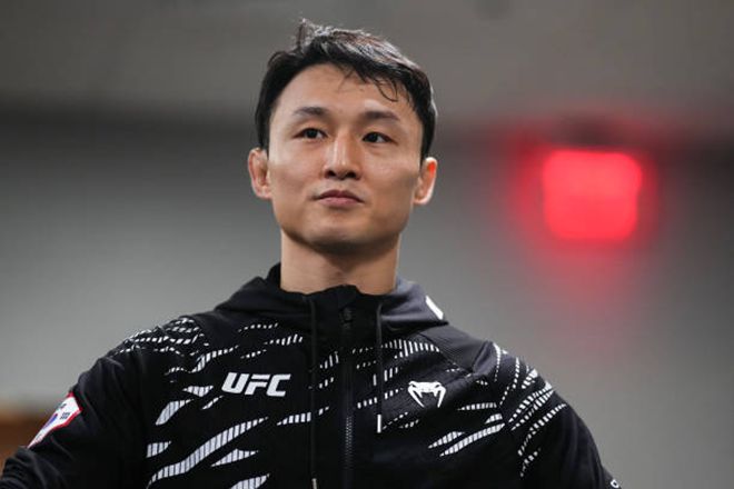 명예의 전당 헌액자 ‘코리안 슈퍼보이’ 최두호가 2024년 12월 미국 네바다주 라스베이거스 티모바일 아레나 UFC 310 메인카드 제1경기 입장을 기다리고 있다. 사진=TKO