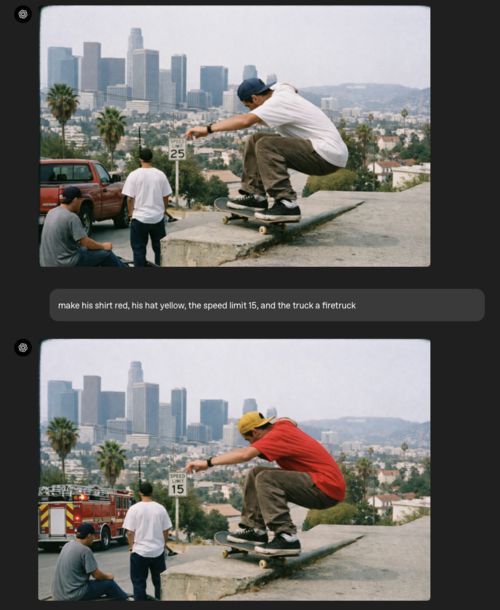 챗GPT의 업데이트된 이미지 AI로 편집을 진행하는 예시 [출처 = 오픈AI]