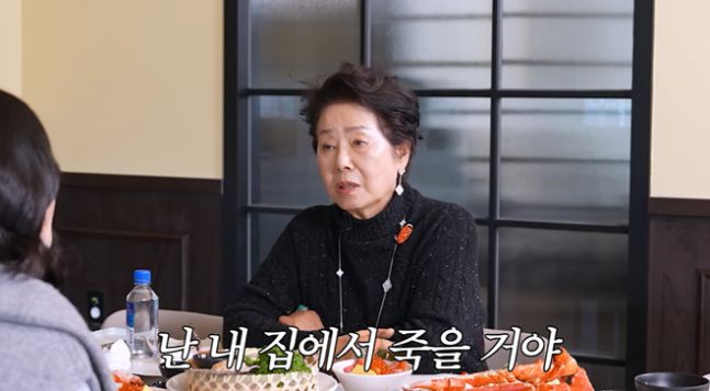 요양원 대신 사람을 두고 자택에서 생을 마감하고 싶다는 뜻도 밝혔다. 사진 ㅣ최화정 유튜브
