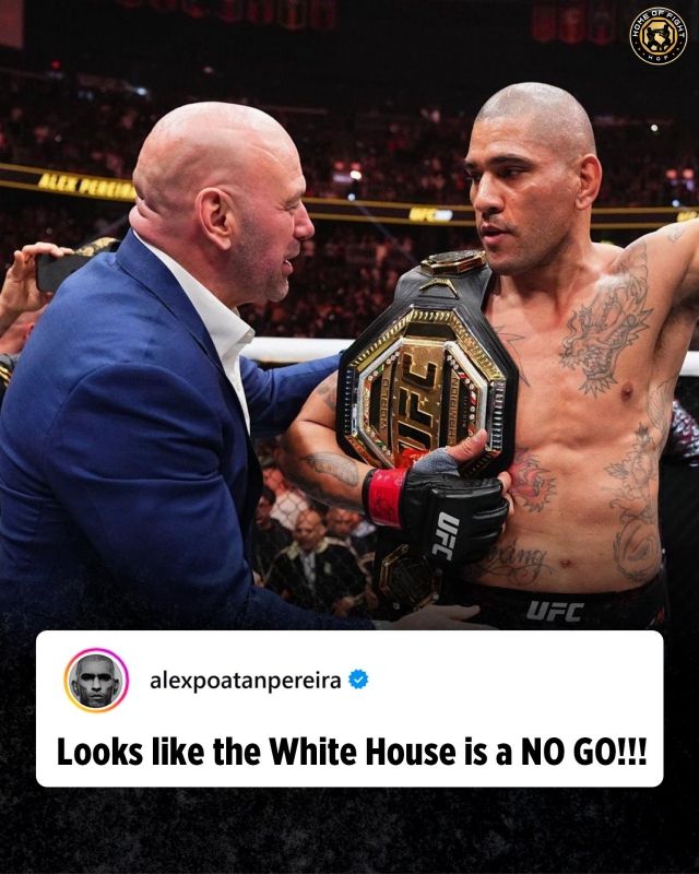‘불합리한 남자’ 알렉스 페레이라는 최근 SNS를 통해 “백악관은 안 될 것 같아!”라는 메시지를 남겼다. 즉 ‘GOAT’ 존 존스와의 백악관 대회 슈퍼파이트는 무산된 듯하다. 사진=홈 오브 파이트 SNS