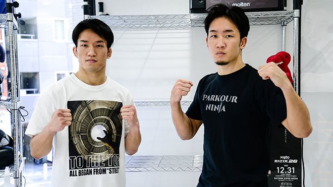 아사쿠라 가이, 미쿠루 형제가 2020년 12월 라이진 공개 훈련 촬영에 응하고 있다. 사진=Rizin 영상 화면