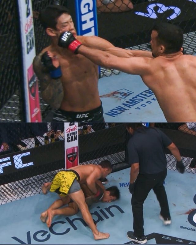 ‘K-맥그리거’ 유주상이 무너졌다. 사진=홈 오브 파이트 SNS