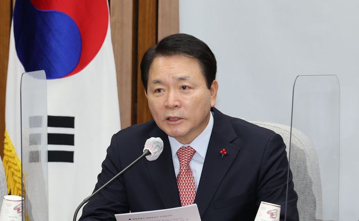 성일종 국민의힘 정책위의장이 9일 오전 서울 여의도 국회에서 열린 원내대책회의에서 발언하고 있다. [사진 = 연합뉴스]