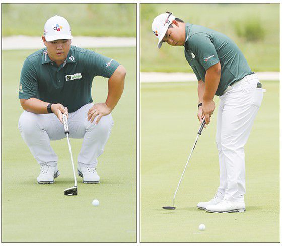 김주형은 정교한 퍼팅을 위해 그린 경사뿐 아니라 볼이 놓인 위치를 파악한 뒤 ‘오조준’을 잘 해야 한다고 강조한다. 페어웨이 상황과 마찬가지로 볼이 발 보다 높을 경우에는 볼이 왼쪽으로 조금 더 휘로 볼이 발보다 낮을 경우에는 볼이 오른쪽으로 자연스럽게 가게 된다. 김주형은 이런 상황에서 자신의 스트로크 타입에 맞게 오조준을 하는 훈련을 하면 까다로운 경사에서도 정교한 퍼팅을 할 수 있다고 설명한다.