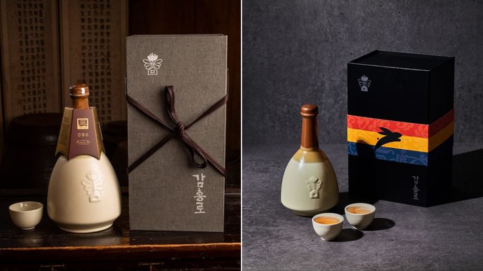 대동여주도가 패키지 개선 작업에 나선 감홍로. 이전 패키지(좌)를 새 패키지(우)로 바꿔 출시했는데 오픈 8시간만에 1000세트가 팔려나갔다. (대동여주도 제공)