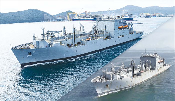 한화는 해양 방산에서 영향력 확대를 위해 호주 오스탈 인수를 노린다. 사진은 한화오션이 미 함정 MRO 사업으로 수주한 윌리 쉬라호. (한화오션 제공)