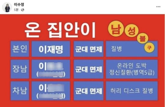 이수정 국민의힘 경기수원정 당협위원장 페이스북 갈무리.