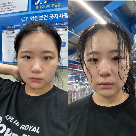 박 전 비대위원장의 쿠팡 아르바이트 전후 모습. (사진=페이스북 갈무리)