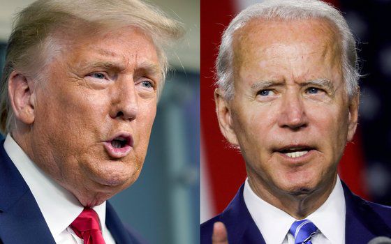 2020년 11월 미국 대선에서 경합을 벌일 공화당 도널드 트럼프 대통령과 민주당 조 바이든 전 부통령. [AP,로이터=연합뉴스]