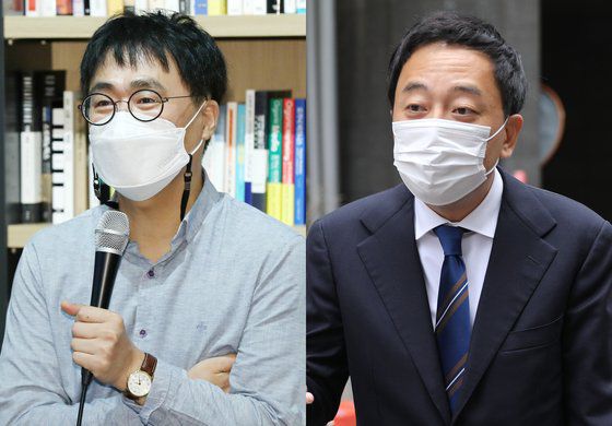 김경율 경제민주주의21대표(왼쪽)과 금태섭 전 의원. 뉴스1