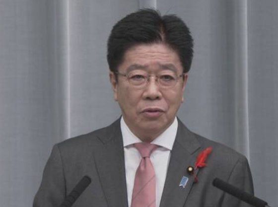 가토 가쓰노부 일본 관방장관. [중국 환구망 캡처]