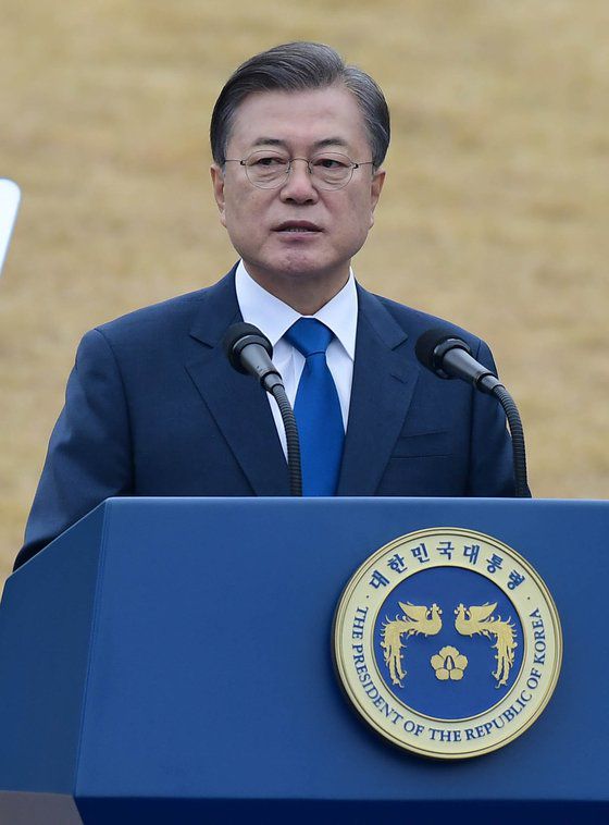 문재인 대통령. 사진은 21일 충남 아산시 경찰인재개발원에서 열린 제75주년 경찰의 날 기념식에서의 모습. [청와대사진기자단]