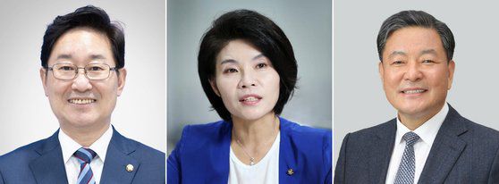 문재인 대통령은 30일 3개 부처에 대한 장관급 인사를 단행했다. 법무부 장관 후보자에는 박범계 국회의원(왼쪽부터), 환경부 장관 후보자에는 한정애 국회의원, 국가보훈처장에는 황기철 전 해군참모총장을 내정했다. [청와대 제공]