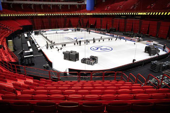 2021 국제빙상경기연맹(ISU) 피겨스케이팅 세계선수권대회가 열리는 스웨덴 스톡홀름 글로브 아레나 경기장. AP=연합뉴스