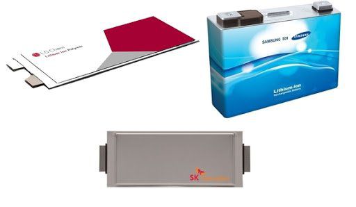 배터리 3사의 리튬이온 이차전지. 사진 LG에너지솔루션·삼성SDI·SK이노베이션