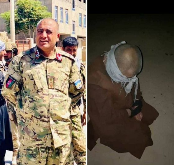 탈레반은 자신에게 대항했던 지방 경찰청장 하지 물라 아차크자이를 잔혹하게 살해하는 영상을 찍어 SNS를 통해 공개하기도 했다. [트위터 캡처]