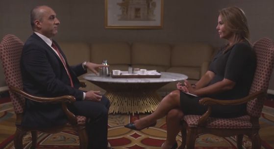 아프가니스탄 암룰라 살레 부통령(좌)이 폭스 네이션의 진행자 로라 로건과 인터뷰를 하고 있다. 사진 영상 캡처