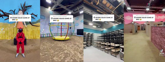 미국 유튜버 ‘미스터 비스트’가 자신의 소셜 네트워크서비스(SNS)에 올린 현실판 ‘오징어 게임’ 세트장. [미스터 비스트 틱톡 영상 캡처]