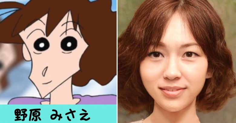 ‘짱구는 못말려’의 짱구 엄마(왼쪽)과 그가 실사화된 모습. [유튜브 캡처]