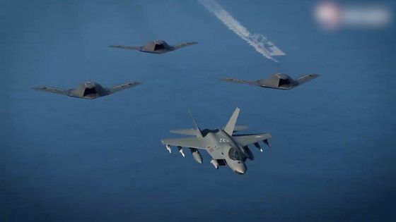 미국 공군이 구상하고 있는 6세대 전투기 상상도. 미 공군은 2032년을 목표로 6세대 전투기를 개발 중이다. 6세대 전투기의 특징은 마하 5를 넘나드는 초고속 비행능력과 레이저포 및 사이버 공격 기능이 기본이다. [미 공군]