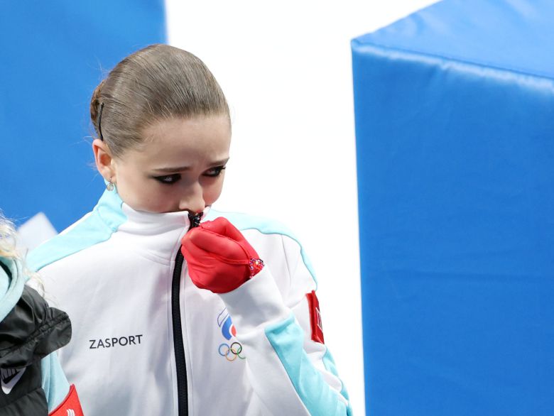 빙판을 빠져나온 카밀라 발리예바. 김경록 기자