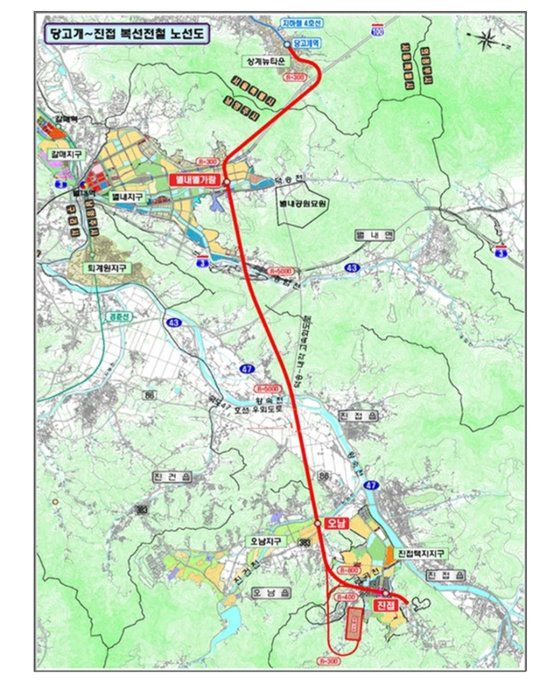 진접선 노선도. 국가철도공단