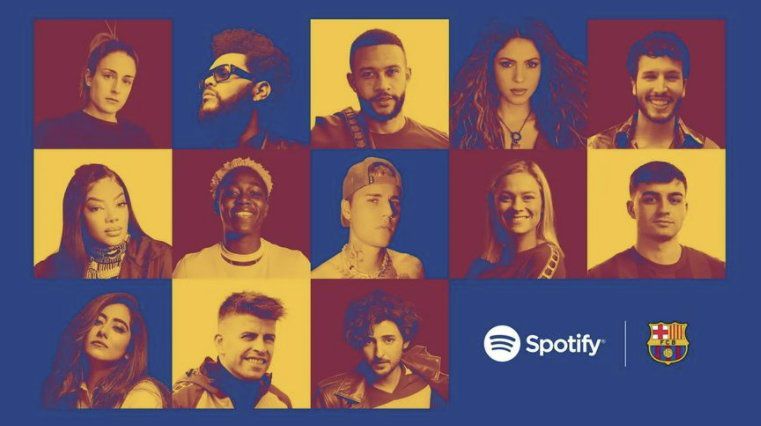 바르셀로나 선수들과 세계적인 아티스트들. [사진 스포르트]