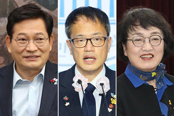 더불어민주당 송영길 전 대표(왼쪽부터)와 박주민 의원, 김진애 전 의원. [연합뉴스]